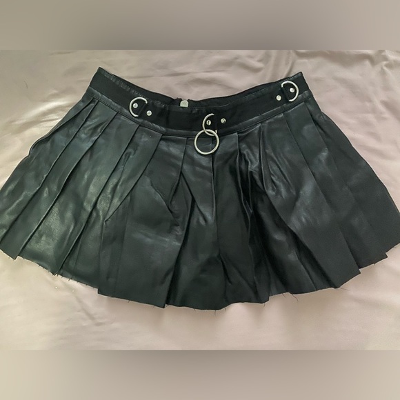 Pleated Leather Dolls Kill Skirt - Picture 1 of 4
